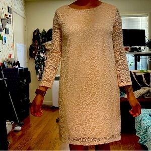 Forever 21 Peach Lace Dress Small